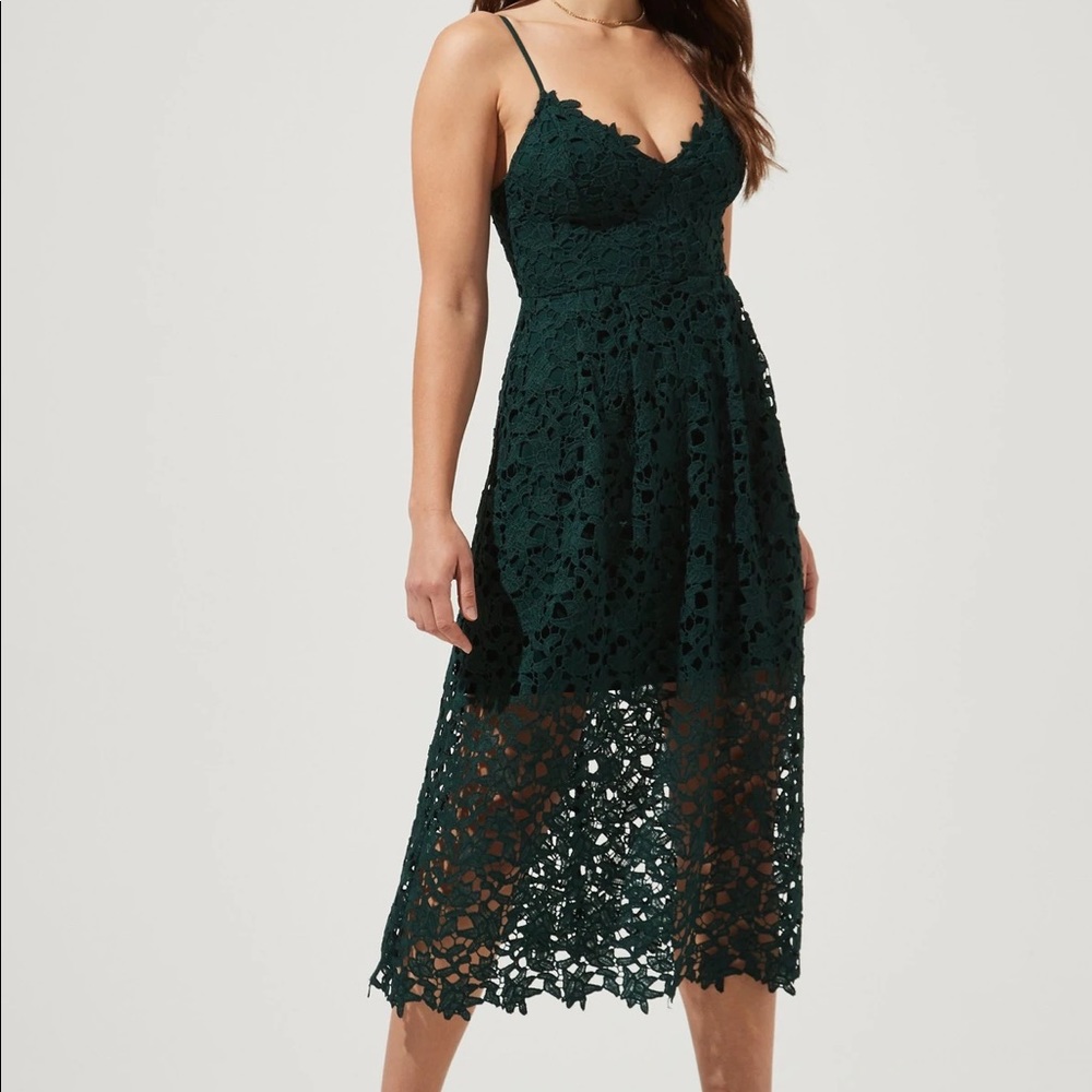 Astr lace midi dress